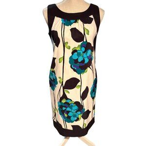 Alyx Floral Sheath Dress Size 4 Sleeveless Work Office Dress Pockets
